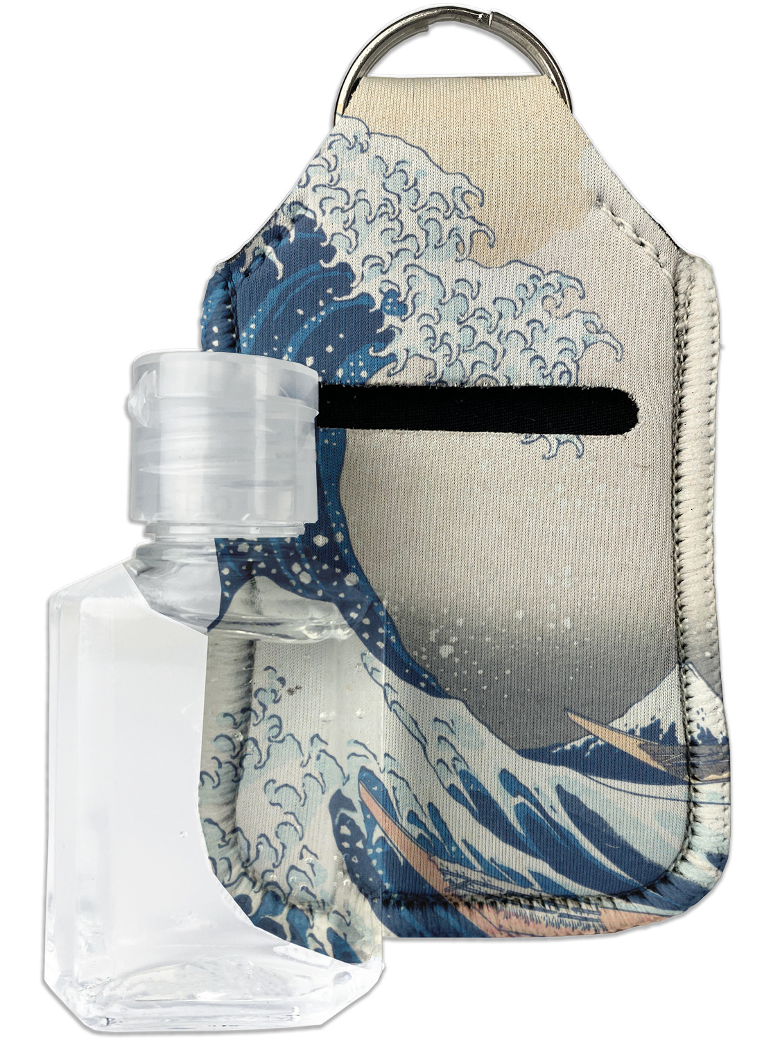 Custom Great Wave off Kanagawa Hand Sanitizer & Keychain Holder