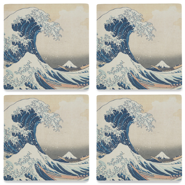 Great Wave off Kanagawa Set of 4 Sandstone Coasters - See All 4 View