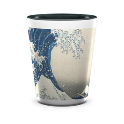 Great Wave off Kanagawa Ceramic Shot Glass - 1.5 oz - Two Tone - Single
