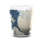 Great Wave off Kanagawa Ceramic Shot Glass - 1.5 oz - White - Set of 4