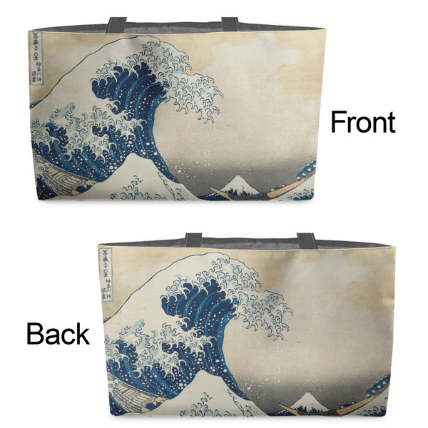 Great Wave off Kanagawa Tote w/Black Handles - Front & Back Views