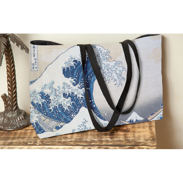 Great Wave off Kanagawa Tote w/Black Handles - Lifestyle View