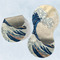 Great Wave off Kanagawa Two Peanut Shaped Burps - Open and Folded