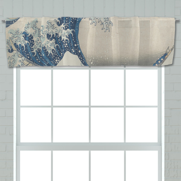 Great Wave off Kanagawa Valance - Closeup on window