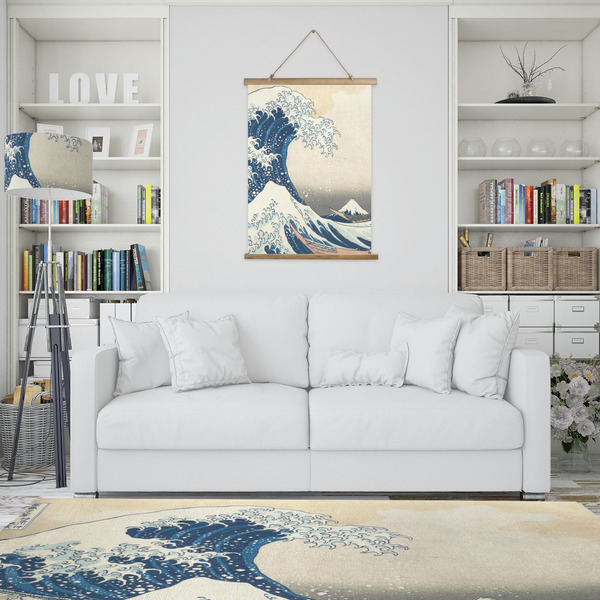 Great Wave off Kanagawa Wall Hanging Tapestry - Portrait - IN CONTEXT