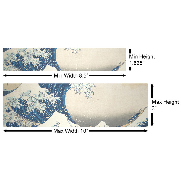 Great Wave off Kanagawa Water Bottle Labels w/ Dimensions