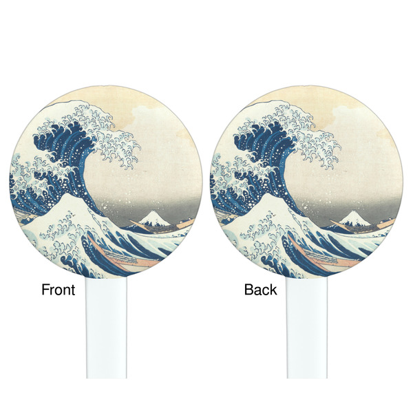 Great Wave off Kanagawa White Plastic 7" Stir Stick - Double Sided - Round - Front & Back