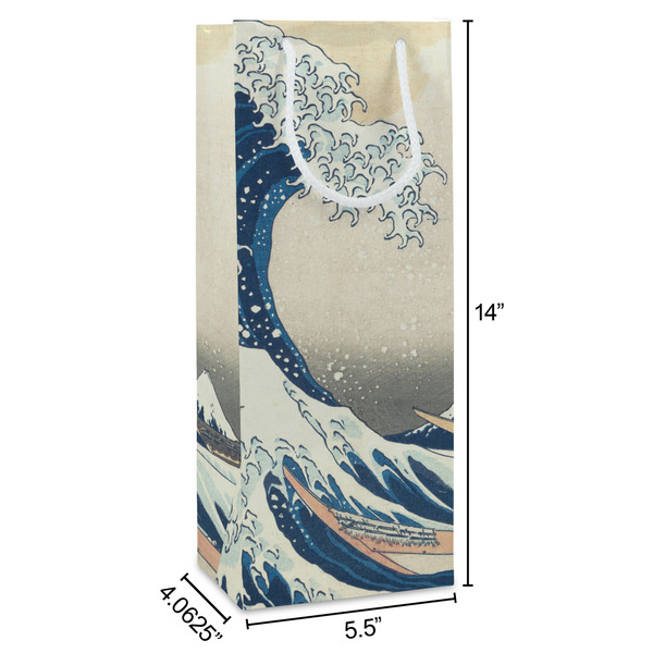 Great Wave off Kanagawa Wine Gift Bag - Dimensions