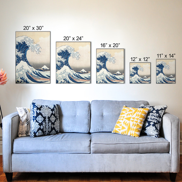 Great Wave off Kanagawa Wood Prints - Size Comparison