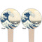 Great Wave off Kanagawa Wooden 4" Food Pick - Round - Double Sided - Front & Back