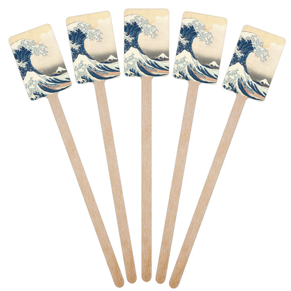 Great Wave off Kanagawa Wooden 6.25" Stir Stick - Rectangular - Fan View