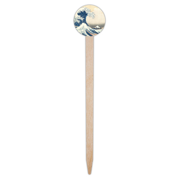 Great Wave off Kanagawa Wooden 6" Food Pick - Round - Single Pick