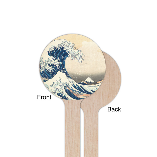 Great Wave off Kanagawa Wooden 6" Stir Stick - Round - Single Sided - Front & Back