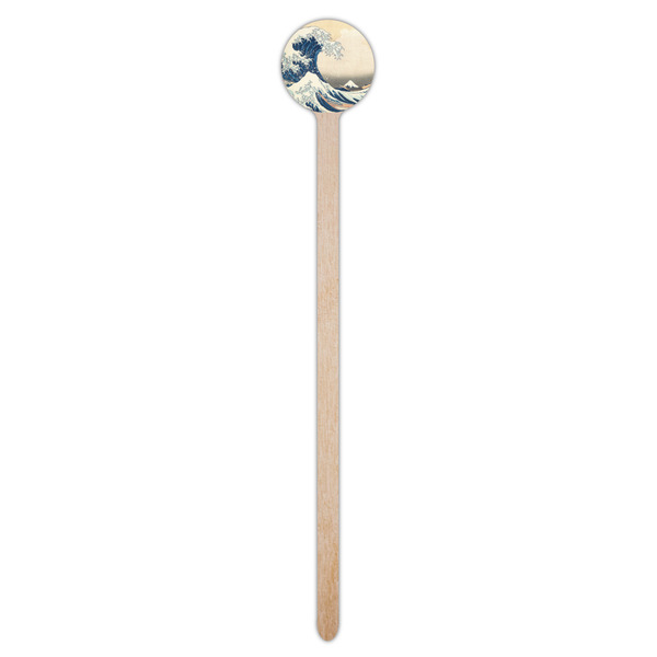 Great Wave off Kanagawa Wooden 7.5" Stir Stick - Round - Single Stick