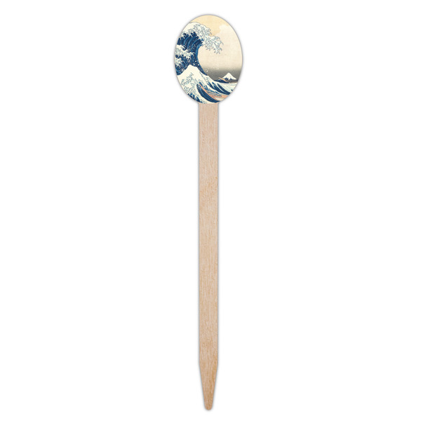 Great Wave off Kanagawa Wooden Food Pick - Oval - Single Pick