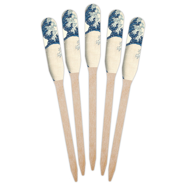 Great Wave off Kanagawa Wooden Food Pick - Paddle - Fan View
