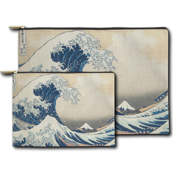 Great Wave off Kanagawa Zippered Pouches - Size Comparison