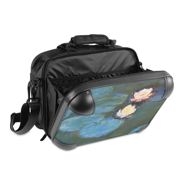 Water Lilies #2 15" Hard Shell Briefcase - Open