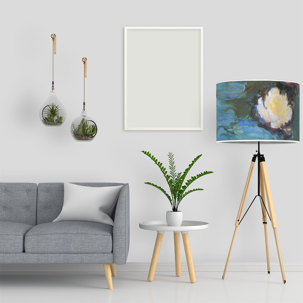 Water Lilies #2 16" Drum Lampshade - LIFESTYLE