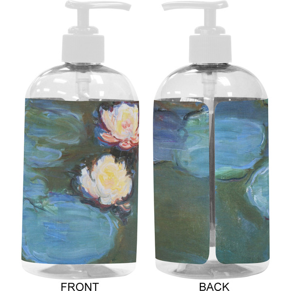 Water Lilies #2 16 oz Plastic Liquid Dispenser- Approval- White
