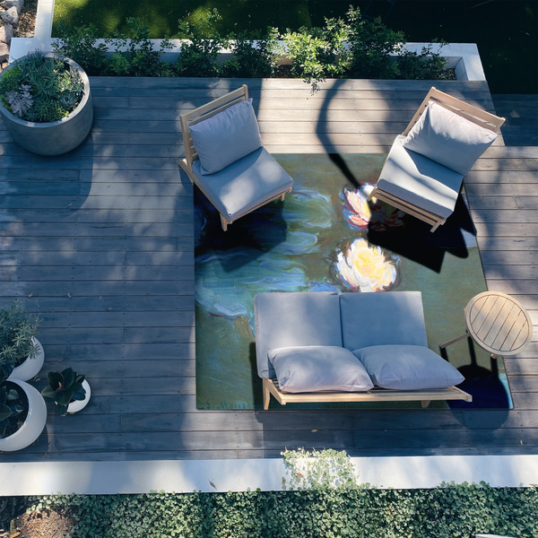 Water Lilies #2 8'x10' Patio Rug - In context