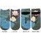 Water Lilies #2 Adult Ankle Socks - Double Pair - Front and Back - Apvl