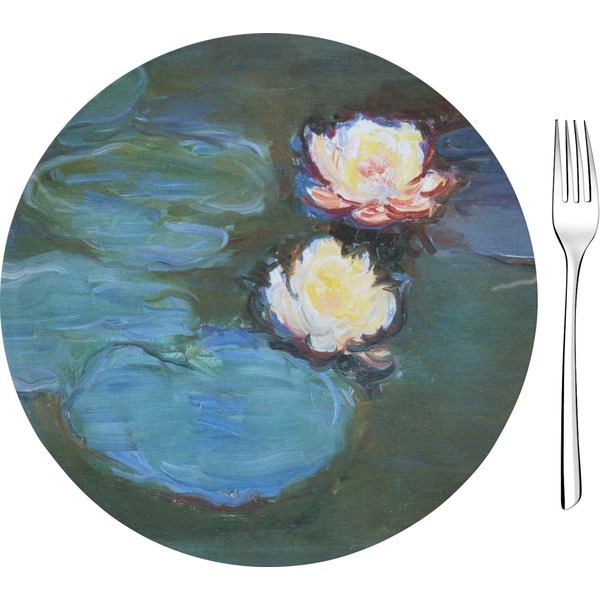 Custom Water Lilies #2 8" Glass Appetizer / Dessert Plates - Single or Set