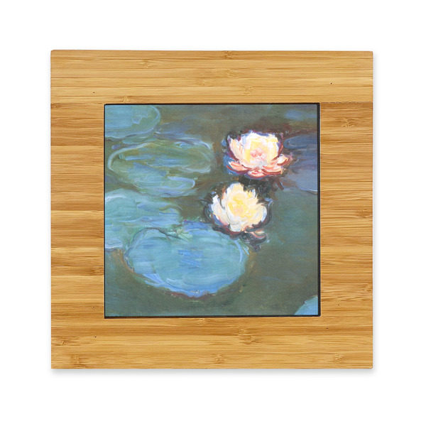 Custom Water Lilies #2 Bamboo Trivet with Ceramic Tile Insert