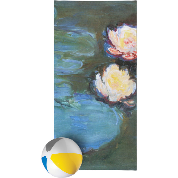 Custom Water Lilies #2 Beach Towel