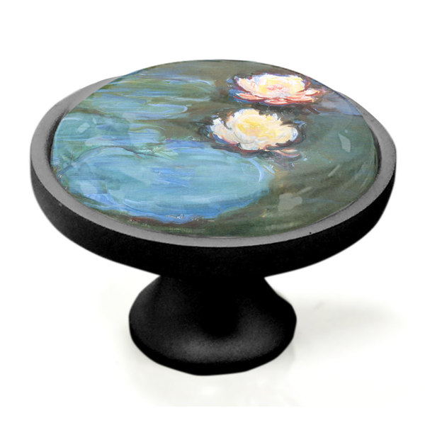 Water Lilies #2 Black Custom Cabinet Knob (Side)