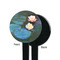 Water Lilies #2 Black Plastic 7" Stir Stick - Single Sided - Round - Front & Back