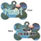 Water Lilies #2 Bone Shaped Dog ID Tag - Large - Approval