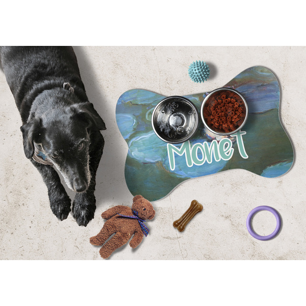 Water Lilies #2 Bone Shaped Mat w/ Food & Water