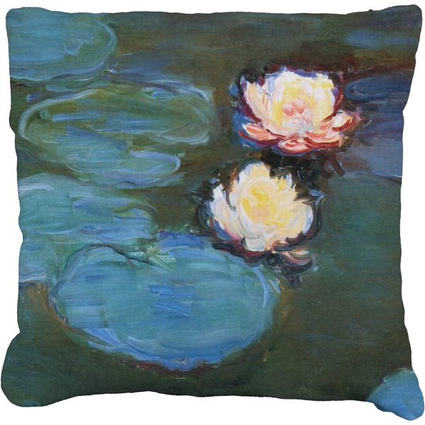 Custom Water Lilies #2 Faux-Linen Throw Pillow 18"