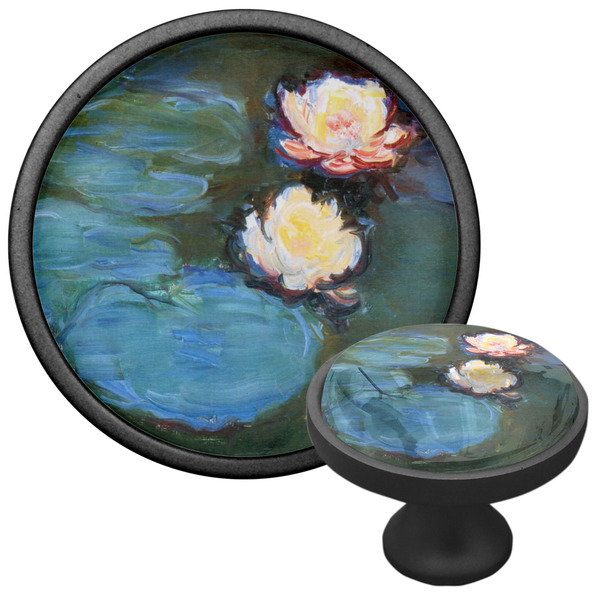 Water Lilies #2 Cabinet Knob - Black - Multi Angle