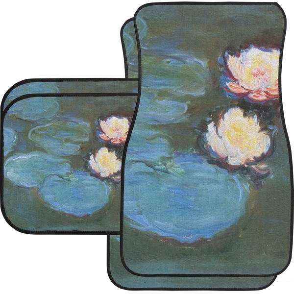 Custom Water Lilies #2 Car Floor Mats Set - 2 Front & 2 Back