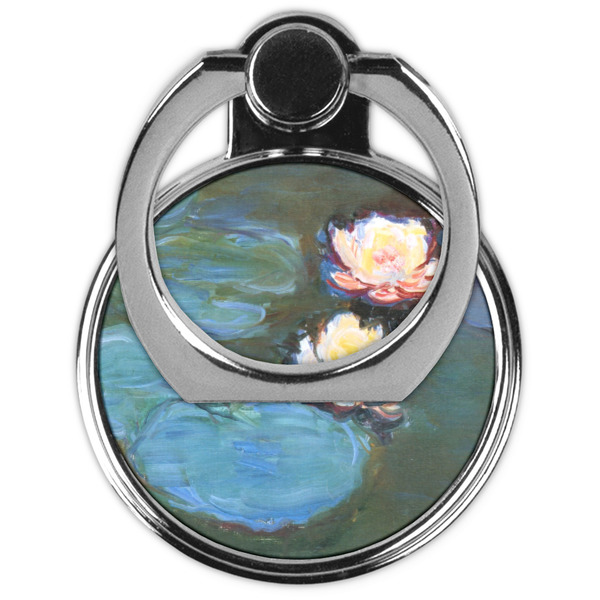 Water Lilies #2 Cell Phone Ring Stand & Holder - Front (Collapsed)