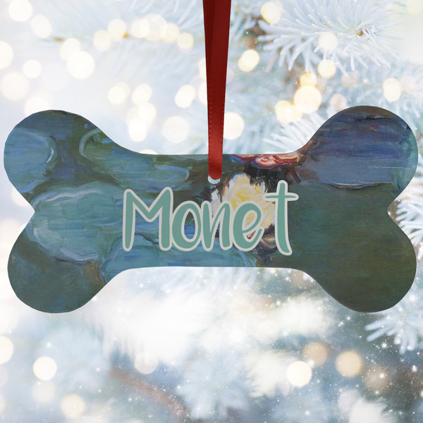 Custom Water Lilies #2 Ceramic Dog Ornament