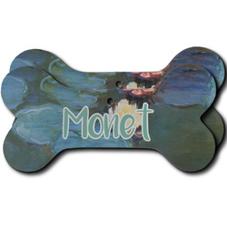 Water Lilies #2 Ceramic Dog Ornament - Front & Back