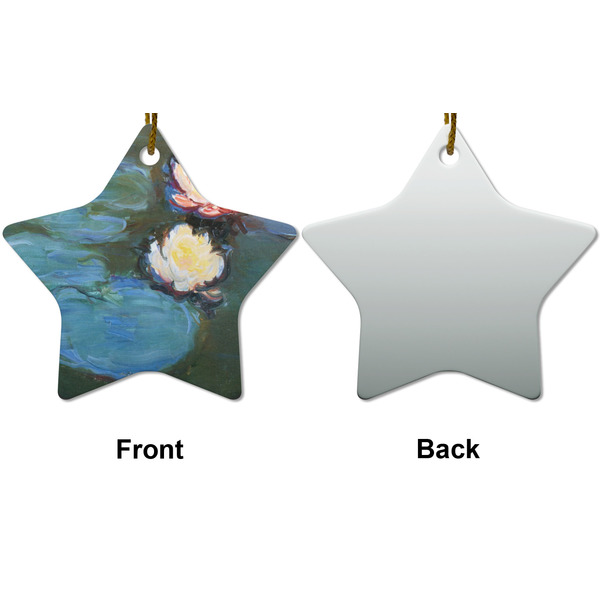 Water Lilies #2 Ceramic Flat Ornament - Star Front & Back (APPROVAL)