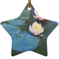 Water Lilies #2 Star Ceramic Ornament
