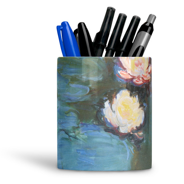 Custom Water Lilies #2 Ceramic Pen Holder