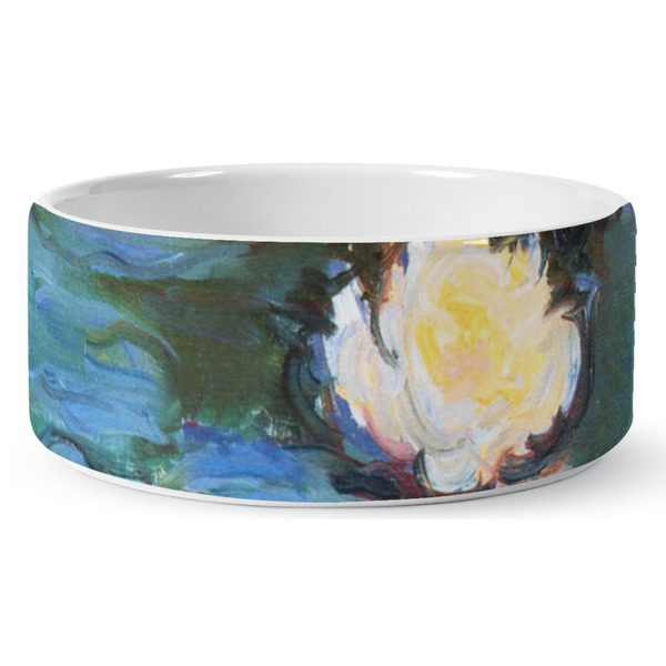 Custom Water Lilies #2 Ceramic Dog Bowl - Medium