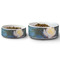 Water Lilies #2 Ceramic Dog Bowls - Size Comparison