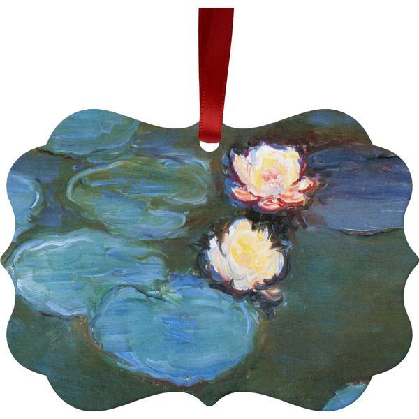 Custom Water Lilies #2 Metal Frame Ornament - Double Sided