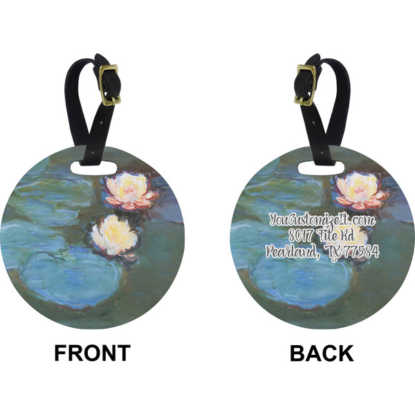 Water Lilies #2 Circle Luggage Tag (Front + Back)