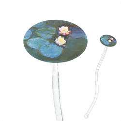 Water Lilies #2 7" Oval Plastic Stir Sticks - Clear