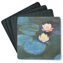 Water Lilies #2 Square Rubber Backed Coasters - Set of 4