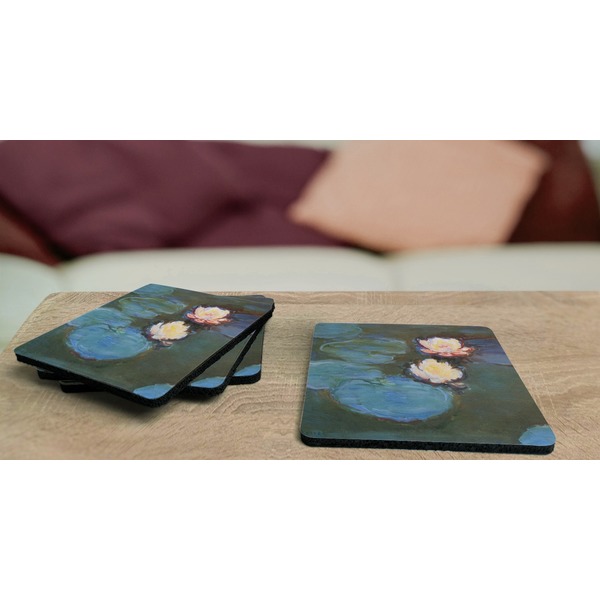 Water Lilies #2 Coaster Rubber Back - On Coffee Table