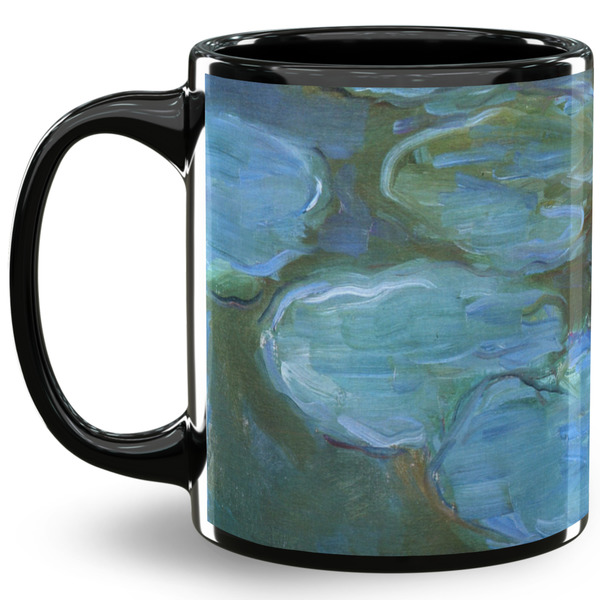 Custom Water Lilies #2 11 Oz Coffee Mug - Black